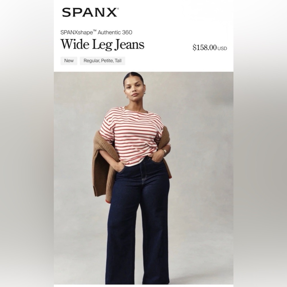 SPANX shape authentic 360 wide leg jeans